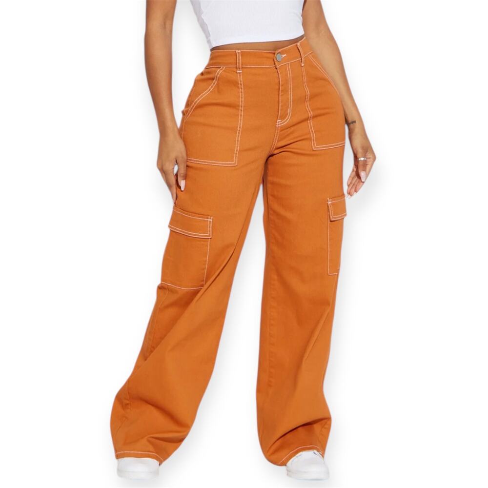 Fashion Nova Women’s 5 Rust Good Intentions Cargo Jeans